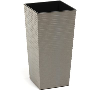 

LAMELA Květináč FINEZIA ECO DLUTO - vroubek, 19 x 19 cm, výška 36 cm, šedý