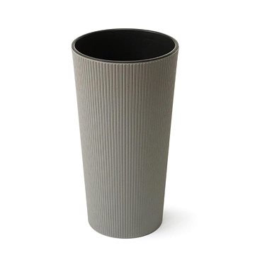 

LAMELA Květináč LILIA ECO JUMPER - proužek, průměr 25 cm, výška 46.5 cm, šedý