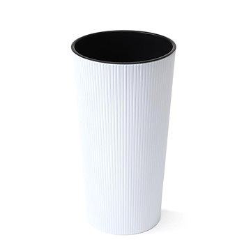 

LAMELA Květináč LILIA JUMPER - proužek, průměr 30 cm, výška 57 cm, bílý