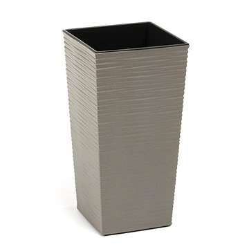 

LAMELA Květináč FINEZIA ECO WOOD DLUTO - vroubek 40 x 40 cm, výška 75 cm, šedý