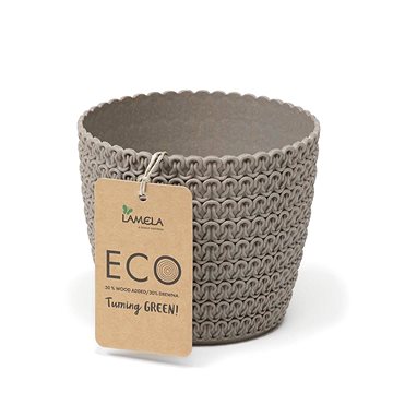 

LAMELA Květináč MAGNOLIA ECO JERSEY, průměr 19cm, výška 16cm, šedý