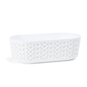 

LAMELA Truhlík AZTEK 60 x 19.5 cm, výška 20,5 cm, bílý/bílý