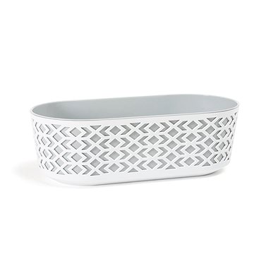 

LAMELA Truhlík AZTEK 60 x 19.5 cm, výška 20,5 cm, šedý/bílý