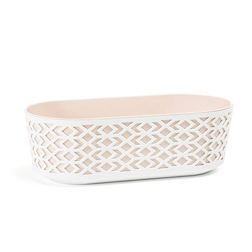 

LAMELA Truhlík AZTEK 60 x 19.5 cm, výška 20,5 cm, béžový/bílý