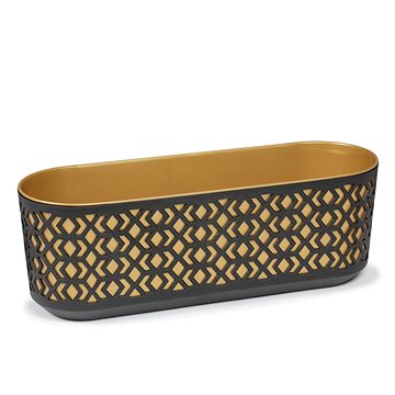 

LAMELA Truhlík AZTEK 60 x 19.5 cm, výška 20,5 cm, zlatá/černá