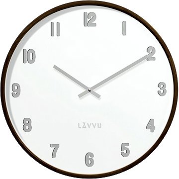 

LAVVU Fade Dřevěné bílé hodiny tmavé