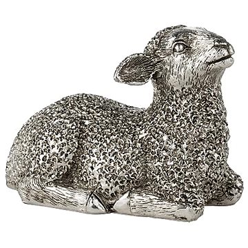 

LENE BJERRE Velikonoční dekorace - Ovečka ležící stříbrná, 9 x 6 cm