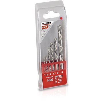

KREATOR 6 ks HSS Vrtáků do kovu 2-3-4-5-6-8 mm KRT012001