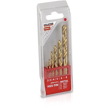 

KREATOR 6 ks HSS Vrtáků do kovu TIN 2-3-4-5-6-8 mm KRT012101