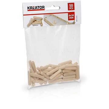 

KREATOR Truhlářské kolíčky 6 x 30 mm (50 ks) KRT110101