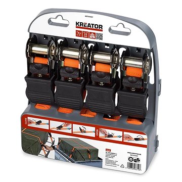 

Kreator KRT555007 Upínací pás ráčnový s háky 225kg/4,5m 4ks