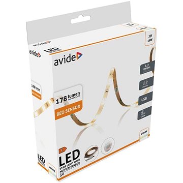 

AVIDE Set voděodolný LED pásek 1 m s vypínačem a USB