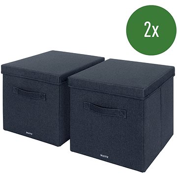 

Leitz Fabric Textilní úložný box s víkem L 2 ks 32,5 × 33 × 38 cm