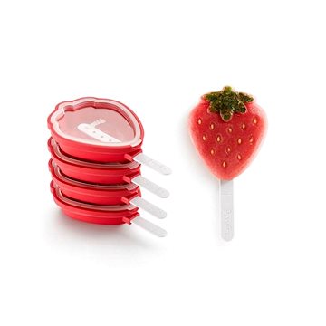 

Lékué Tvořítka na zmrzlinu ve tvaru jahody Strawberry popsicles 4ks