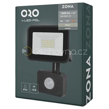 

Reflektor LED ORO Zona, 20 W, 1600 lm, NW-B-PIR