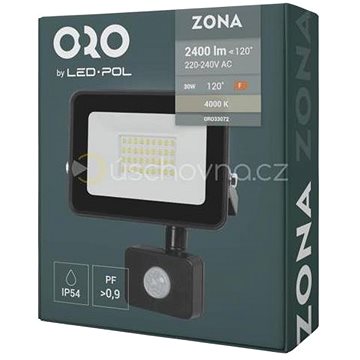 

Reflektor LED ORO Zona, 30 W, 2400 lm, NW-B-PIR