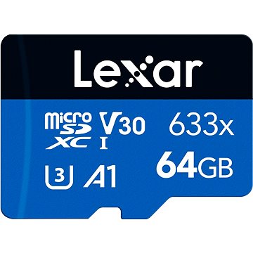 

Lexar microSDXC 633x 64GB bez adaptéru