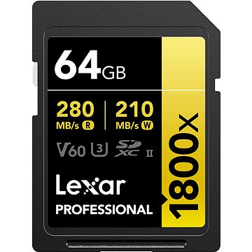 

Lexar SDXC Pro 1800x 64GB