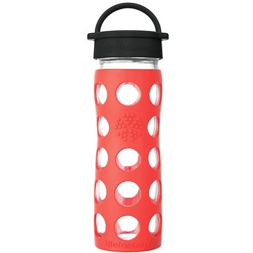 

Lifefactory Skleněná láhev 475 ml klasický uzávěr Poppy