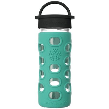 

Lifefactory Skleněná láhev 350 ml klasický uzávěr Kale