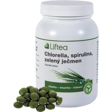 

Liftea Chlorella, spirulina, zelený ječmen, 250 tablet