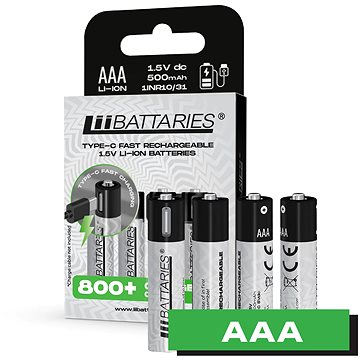 

LIIBATTARIES Nabíjecí baterie tužková AAA - 500 mAh USB-C