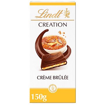

Lindt Creation Mléčná čokoláda s chutí Creme Brulée, kousky karamelu a křupinek 150 g