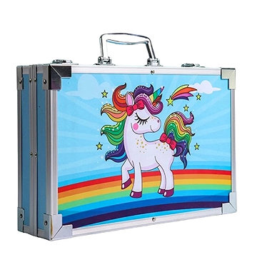 LIVEFY Art Kit sada pro malování v kufříku pro děti 145 ks, modré