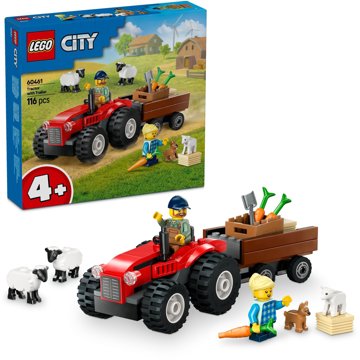 LEGO® City 60461 Červený traktor s přívěsem a ovcemi