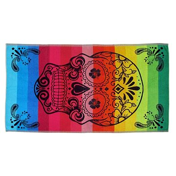 

Lovely Home oboustranná plážová osuška Rainbow Skull