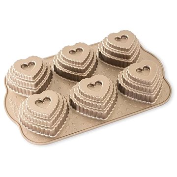 

NORDIC WARE Forma na šest vrstvených srdíček karamelová