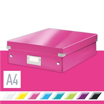 LEITZ WOW Click & Store A4 28.1 x 10 x 37 cm, růžová