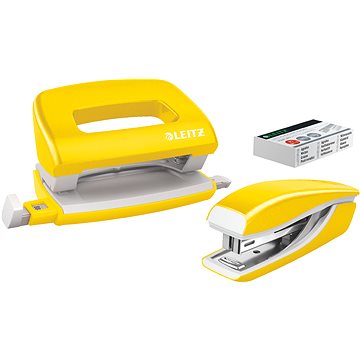 

LEITZ WOW sešívačka + děrovačka, metalická žlutá