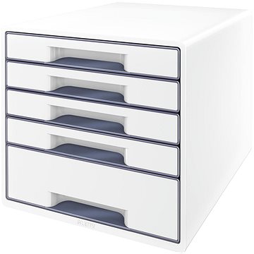 

LEITZ WOW CUBE, 5 zásuvek, bílo-šedá