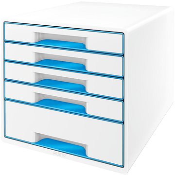 

LEITZ WOW CUBE, 5 zásuvek, bílo-modrá