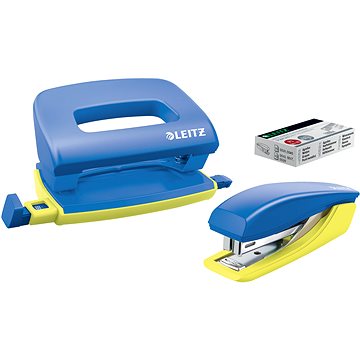 

LEITZ UrbanChic SET sešívačka + děrovačka, modrá