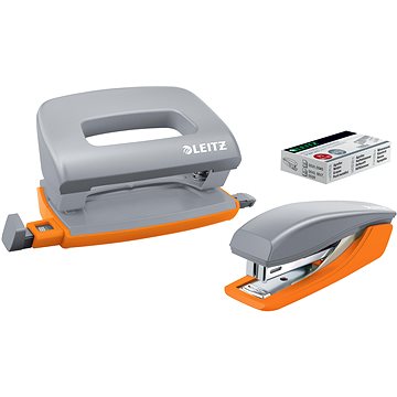 

LEITZ UrbanChic SET sešívačka + děrovačka, šedá