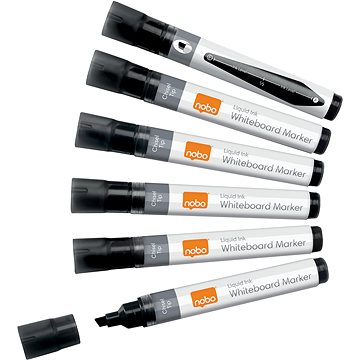 

NOBO Liquid Ink Whiteboard Pens Chisel Tip, černý - balení 10 ks