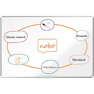 NOBO Premium Plus smaltovaná 150 x 100 cm, bílá