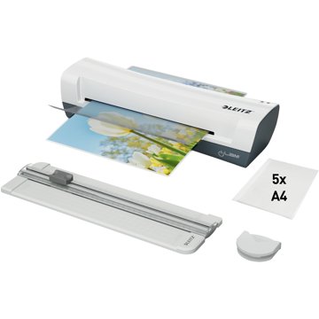LEITZ iLam Home A4 SET 4v1 s řezačkou, zaoblovačem rohů a laminovacími fóliemi