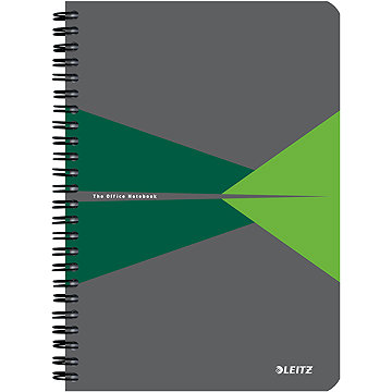 LEITZ Office A5, plastové desky, čtverečkovaný, zelený