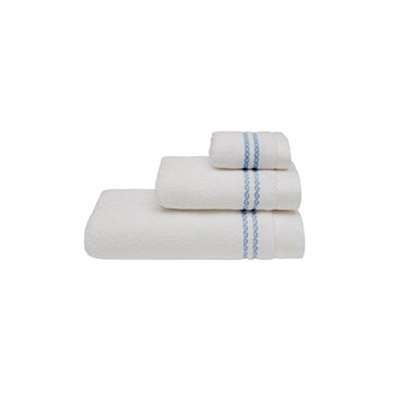 

Soft Cotton Malý ručník Chaine 30 × 50 cm, bílá - modrá výšivka