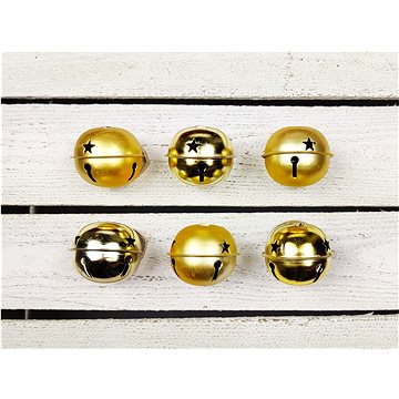 

LAALU Vánoční ozdoby - rolničky, zlaté, 6 cm, 6 ks