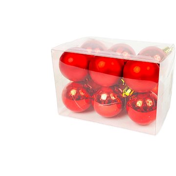 

LAALU Vánoční ozdoby - koule, červené, průměr 4 cm, 12 ks