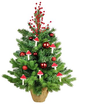 

LAALU Vánoční stromek zdobený s LED osvětlením - MUCHOMŮRKA, 36 ks ozdob, 60 cm