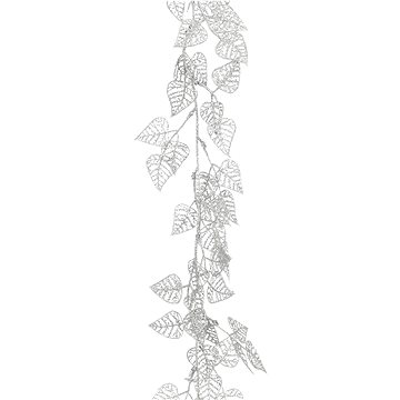 

LAALU Girlanda - s květinami a glitery, stříbrná, 180 cm
