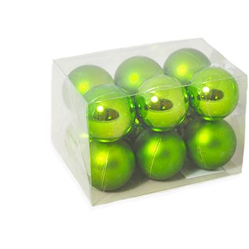 

LAALU Vánoční ozdoby - koule, zelené, průměr 4 cm, 12 ks