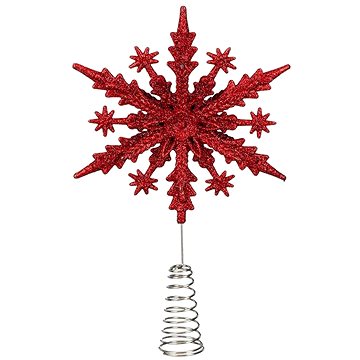 

LAALU Vánoční ozdoby - špička na stromek, vločka červená, plast, 23 cm