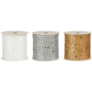 

LAALU Sada 3 stuh: Stuhy s glittery bílá, stříbrná, champagne 6,5 cm x 270 cm