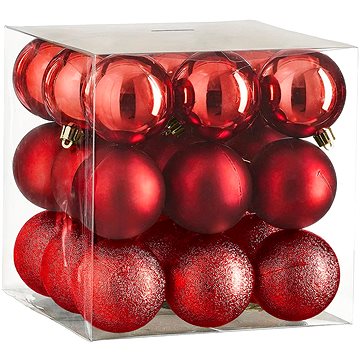 

LAALU Vánoční ozdoby - koule, červené, průměr 6 cm, 27 ks